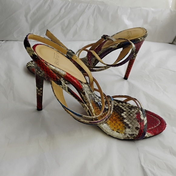 Birman Python multicolor Heel Sandals luxury 38.5 - Picture 8 of 15